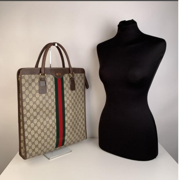 Gucci Handbags - Authentic Vintage Gucci GG Monogram Supreme Sherry Web Ophidia Shopper Tote Bag